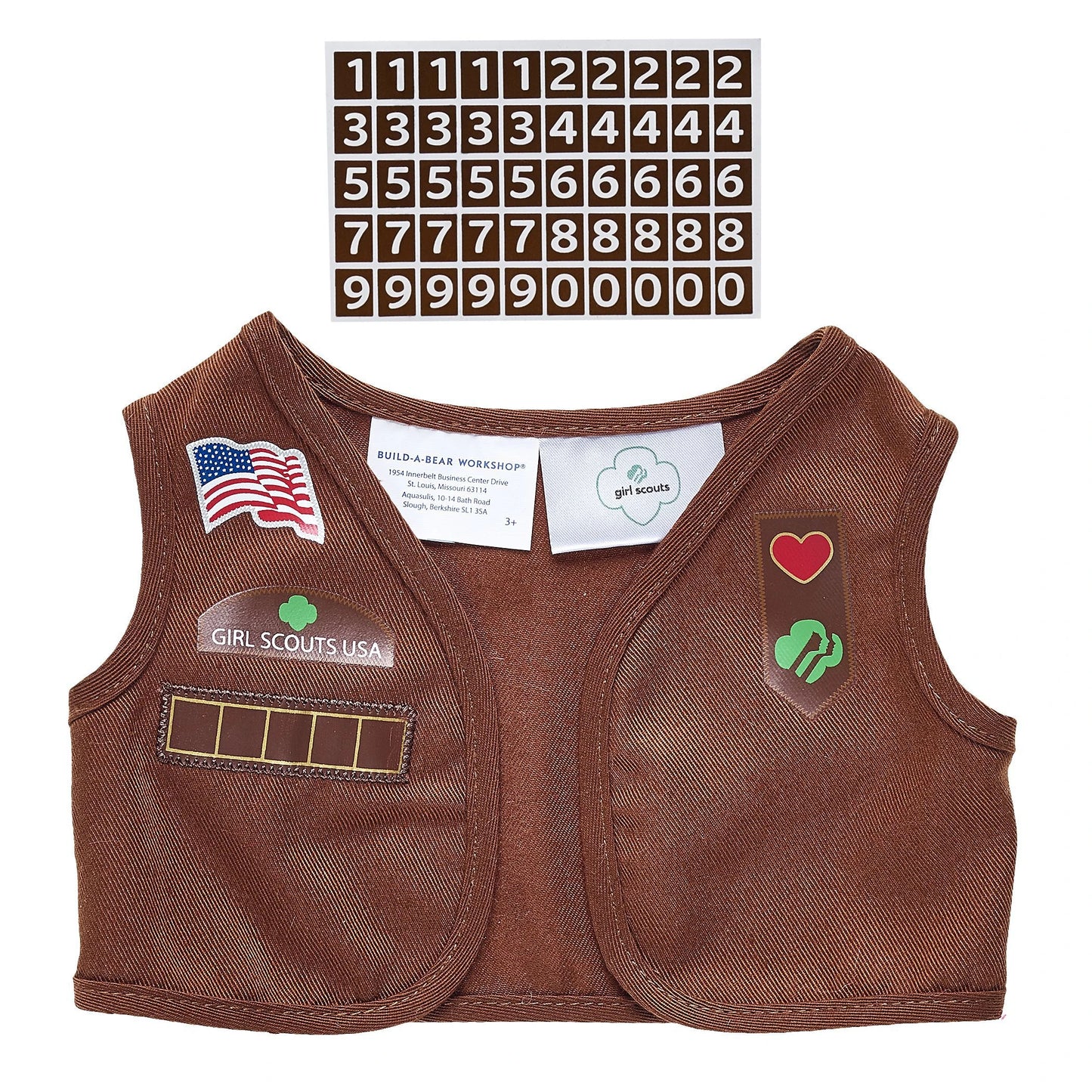 Girl Scout Brownie Uniform Vest for Stuffed Animals | Build-A-Bear® - US 5242