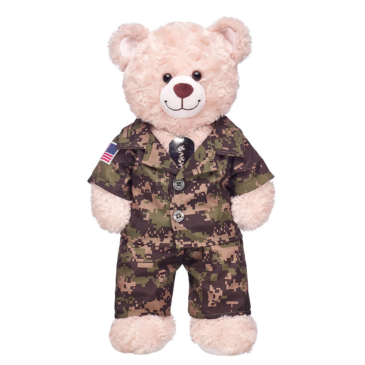 Green Digital Camo Uniform with USA Flag for Stuffed Animals | Build-A-Bear® - US 6182