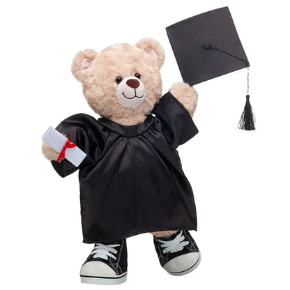 Happy Hugs Teddy Bear Black Graduation Gown Gift Set | Build-A-Bear® - US 5452