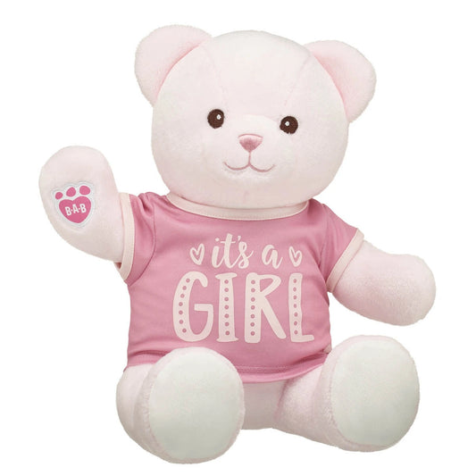 Baby Pink Teddy Bear "It's a Girl" Gift Set | Build-A-Bear® - US 1047