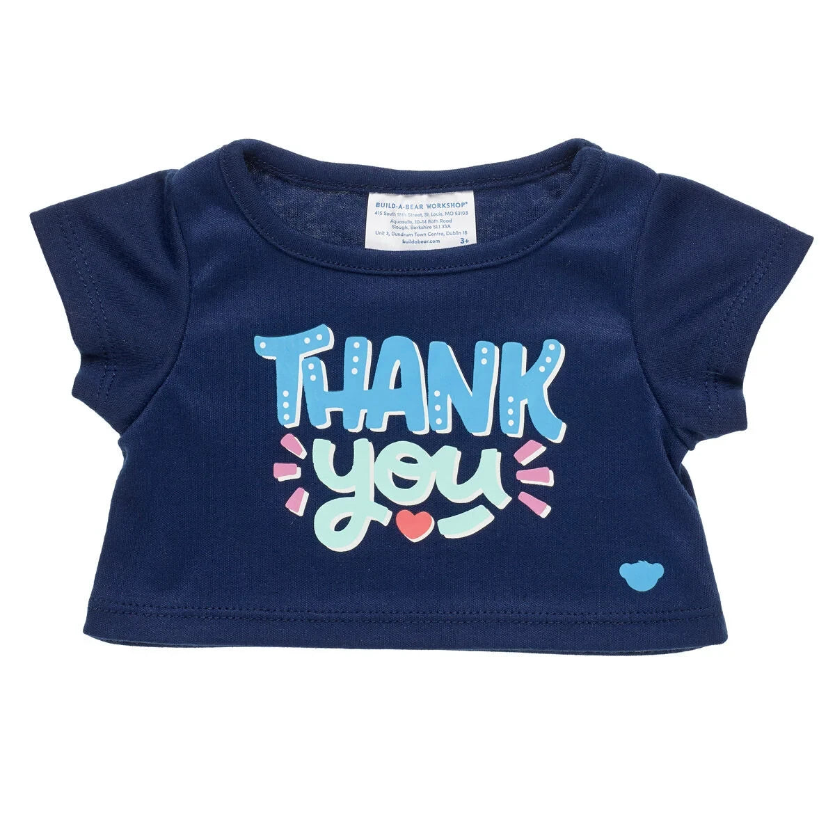 "Thank You" Plush Toy T-Shirt - Navy Blue - US 4829