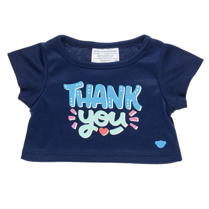 "Thank You" Plush Toy T-Shirt - Navy Blue - US 4829