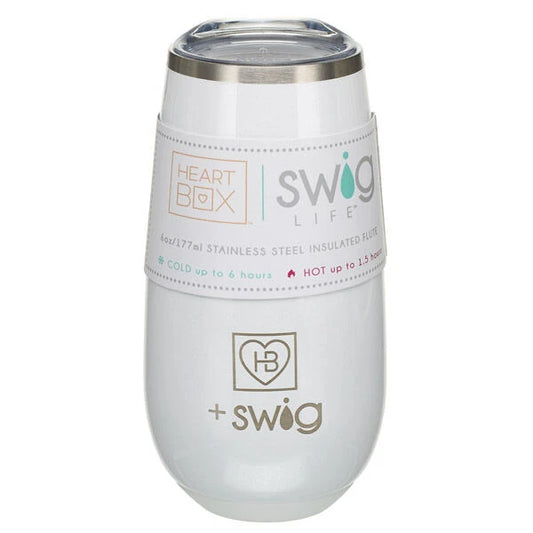 6 oz. HeartBox x Swig Life White Stemless Flute | Build-A-Bear® - US 5143