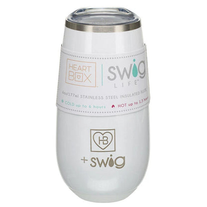 6 oz. HeartBox x Swig Life White Stemless Flute | Build-A-Bear® - US 1962