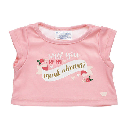 "Will You Be My Maid of Honor?" T-Shirt for Stuffed Animals | Build-A-Bear® - US 4751