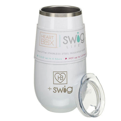 6 oz. HeartBox x Swig Life White Stemless Flute | Build-A-Bear® - US 1962