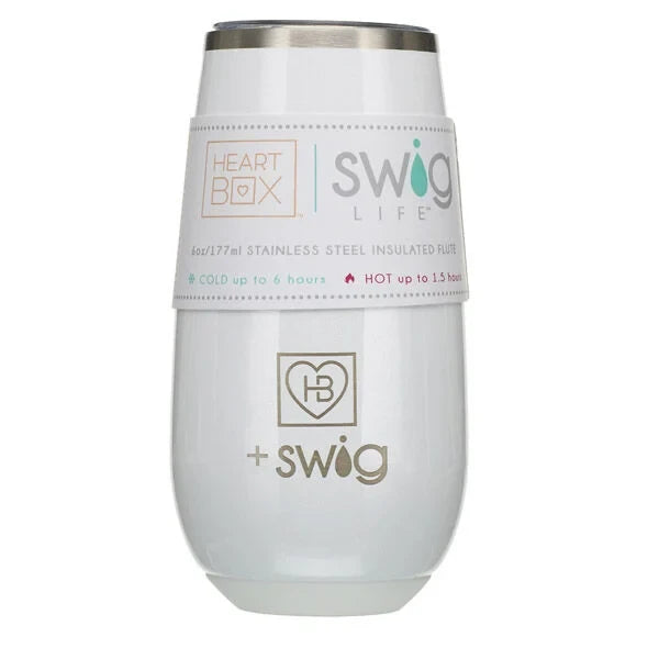 6 oz. HeartBox x Swig Life White Stemless Flute | Build-A-Bear® - US 6719