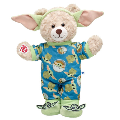 Happy Hugs Teddy Bear with Star Wars Grogu™ Sleeper &amp; Slippers Gift Set | Build-A-Bear® - US 8451