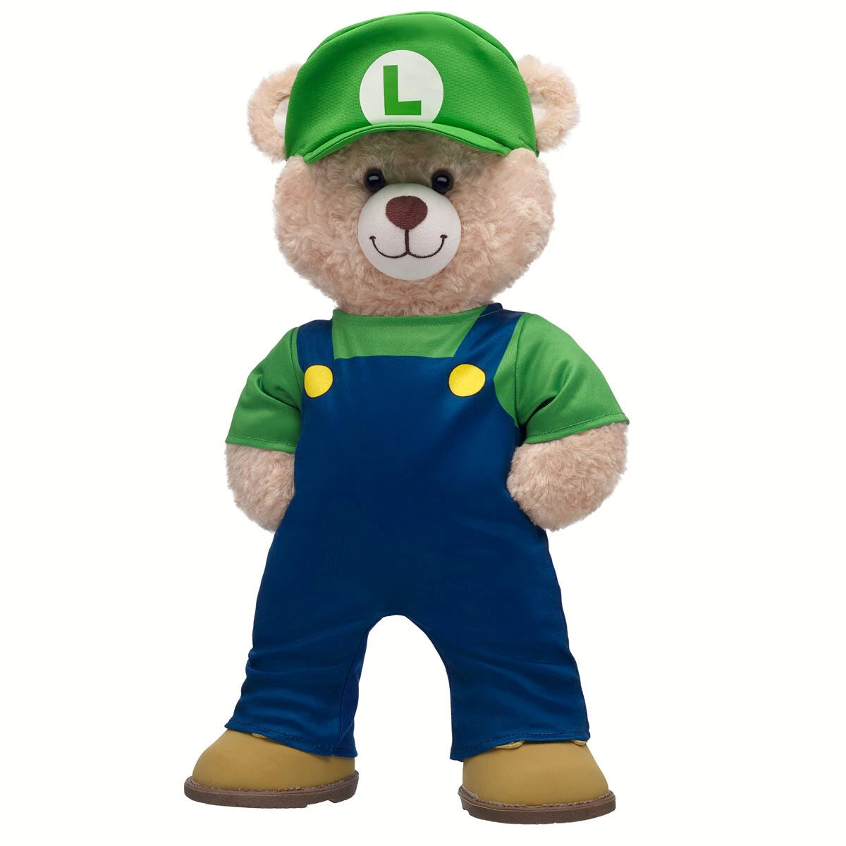 Super Mario Happy Hugs Teddy Bear Luigi Gift Set | Build-A-Bear - US 2675