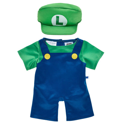 Super Mario Happy Hugs Teddy Bear Luigi Gift Set | Build-A-Bear - US 7375