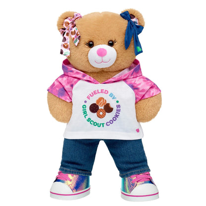Girl Scout Cookie Teddy Bear Hoodie Gift Set w/ Bows | BAB - US 7640