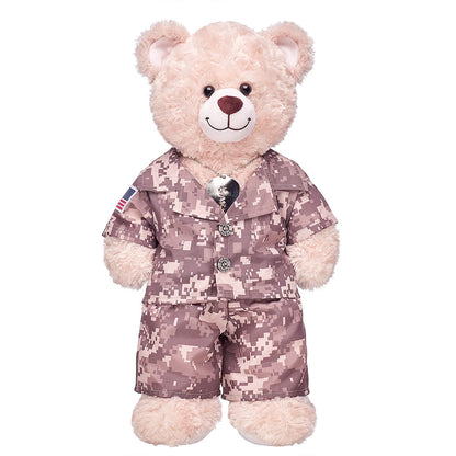 Khaki Digital Camo Uniform with USA Flag for Stuffed Animals | Build-A-Bear® - US 3270