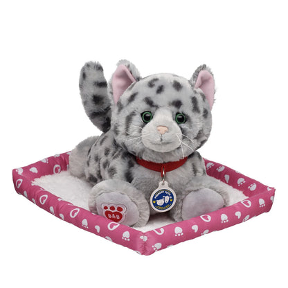 Promise Pets Ocicat Stuffed Animal w/ Pink Bed | Build-A-Bear - US 7489