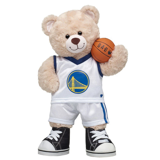 Golden State Warriors Happy Hugs Teddy Bear Basketball Gift Set | Build-A-Bear® - US 7513