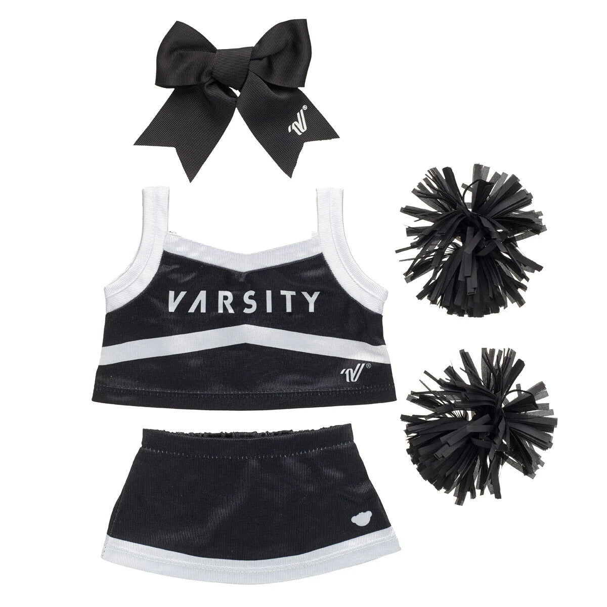Online-Only Pastel Swirl Kitty Black Cheer Uniform Set | Build-A-Bear® - US 6421