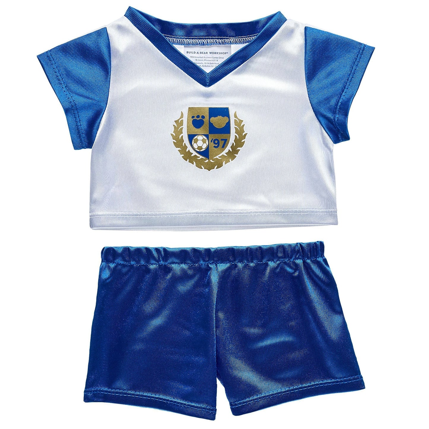 Blue &amp; White Soccer Uniform 2 pc. for Stuffed Animals | Build-A-Bear® - US 9449