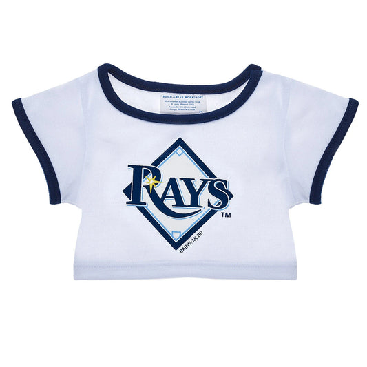 Tampa Bay Rays™ White &amp; Blue Ringer T-Shirt for Stuffed Animals | Build-A-Bear® - US 6860
