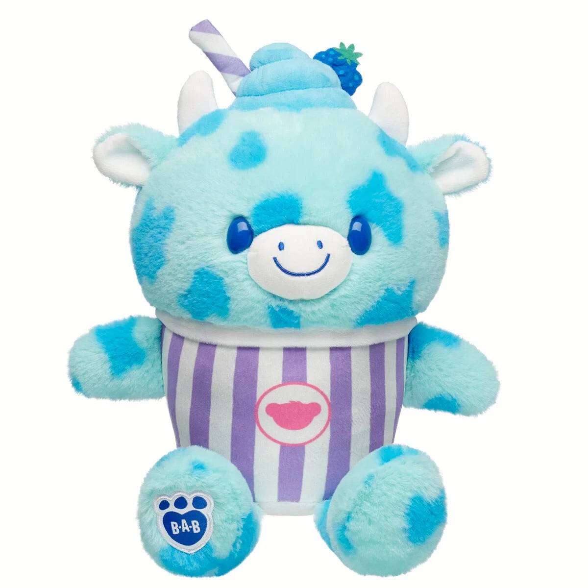 Blue Raspberry Cow Slushie Plushie w/ Lei Necklace | BAB - US 7274