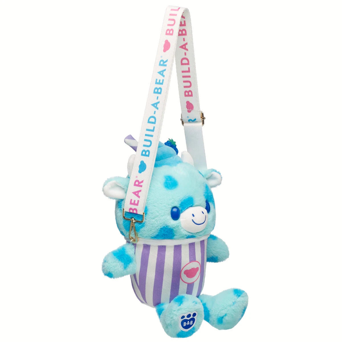 Blue Raspberry Cow Slushie Plushie w/ Carrying Strap | BAB - US 3007