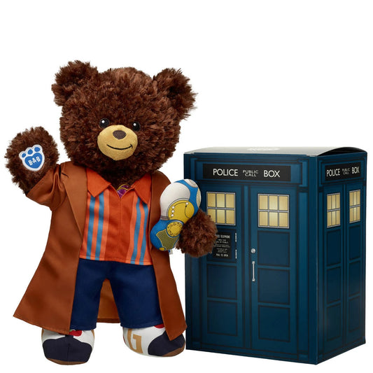 Doctor Who Teddy Bear Fifteenth Doctor Gift Set with TARDIS Gift Box | Build-A-Bear® - US 2544