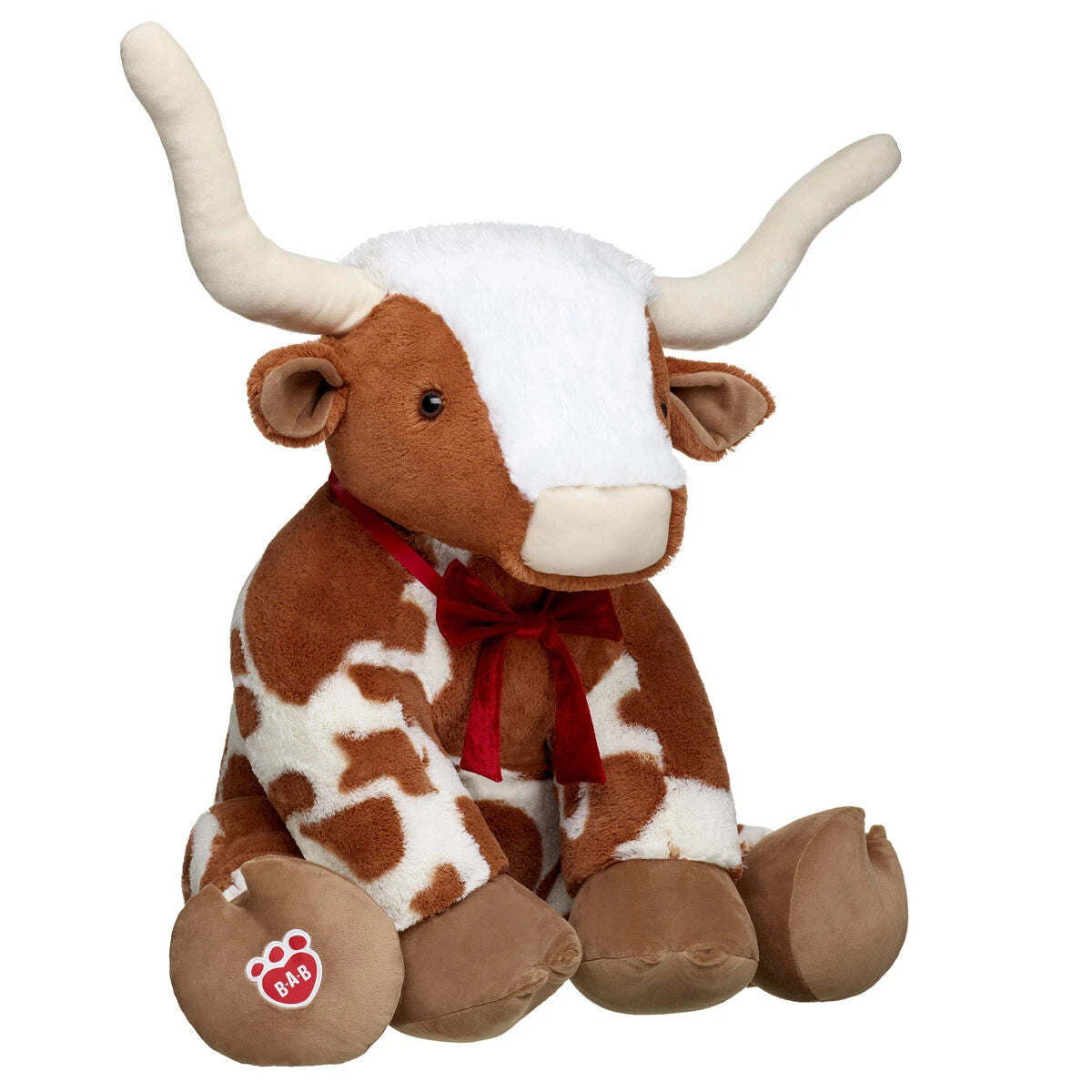 Giant Longhorn Cow Plush &amp; Red Gifting Bow | Build-A-Bear® - US 2248