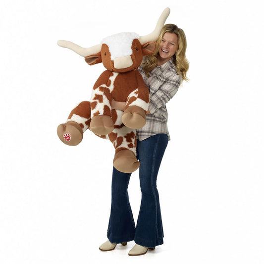 Giant Longhorn Cow Plush &amp; Red Gifting Bow | Build-A-Bear® - US 9244