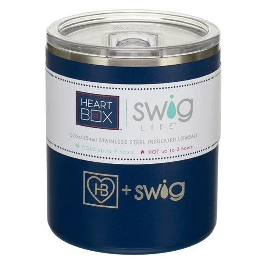 12 oz. HeartBox x Swig Life Navy Insulated Lowball | Build-A-Bear® - US 1622