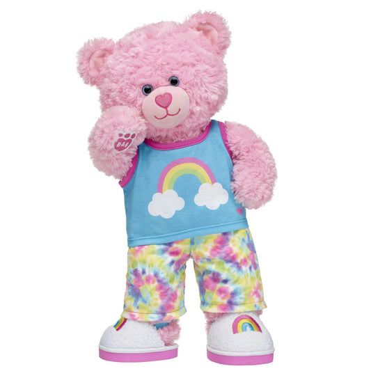 Pink Cuddles Teddy Bear Rainbow PJs Gift | Build-A-Bear - US 5926