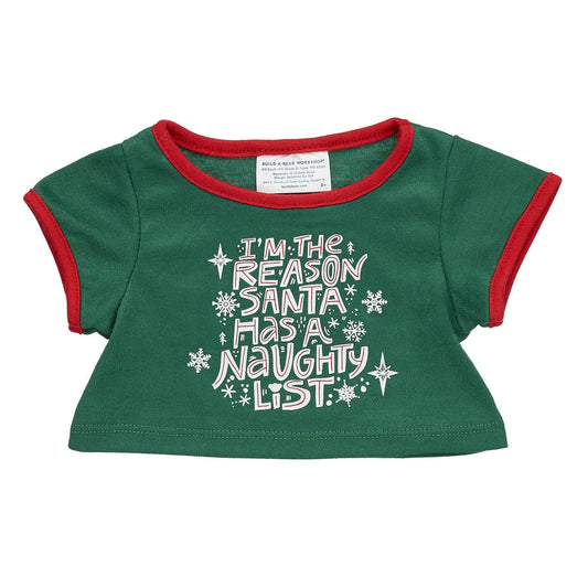 "Glisten and the Merry Mission" Naughty List T-Shirt | Build-A-Bear® - US 3202