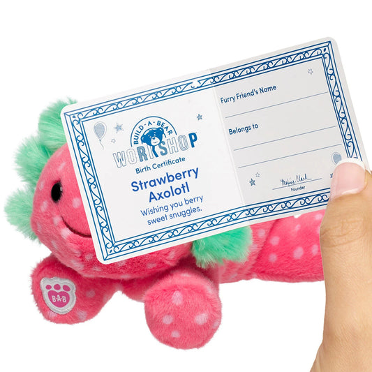 Build-A-Bear Mini Beans Strawberry Axolotl Stuffed | BAB - US 7405