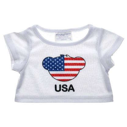Happy Hugs Teddy Bear USA T-Shirt Gift Set | Build-A-Bear - US 1301