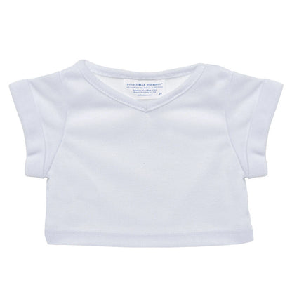 Online Exclusive White V-Neck T-Shirt | Build-A-Bear - US 7460