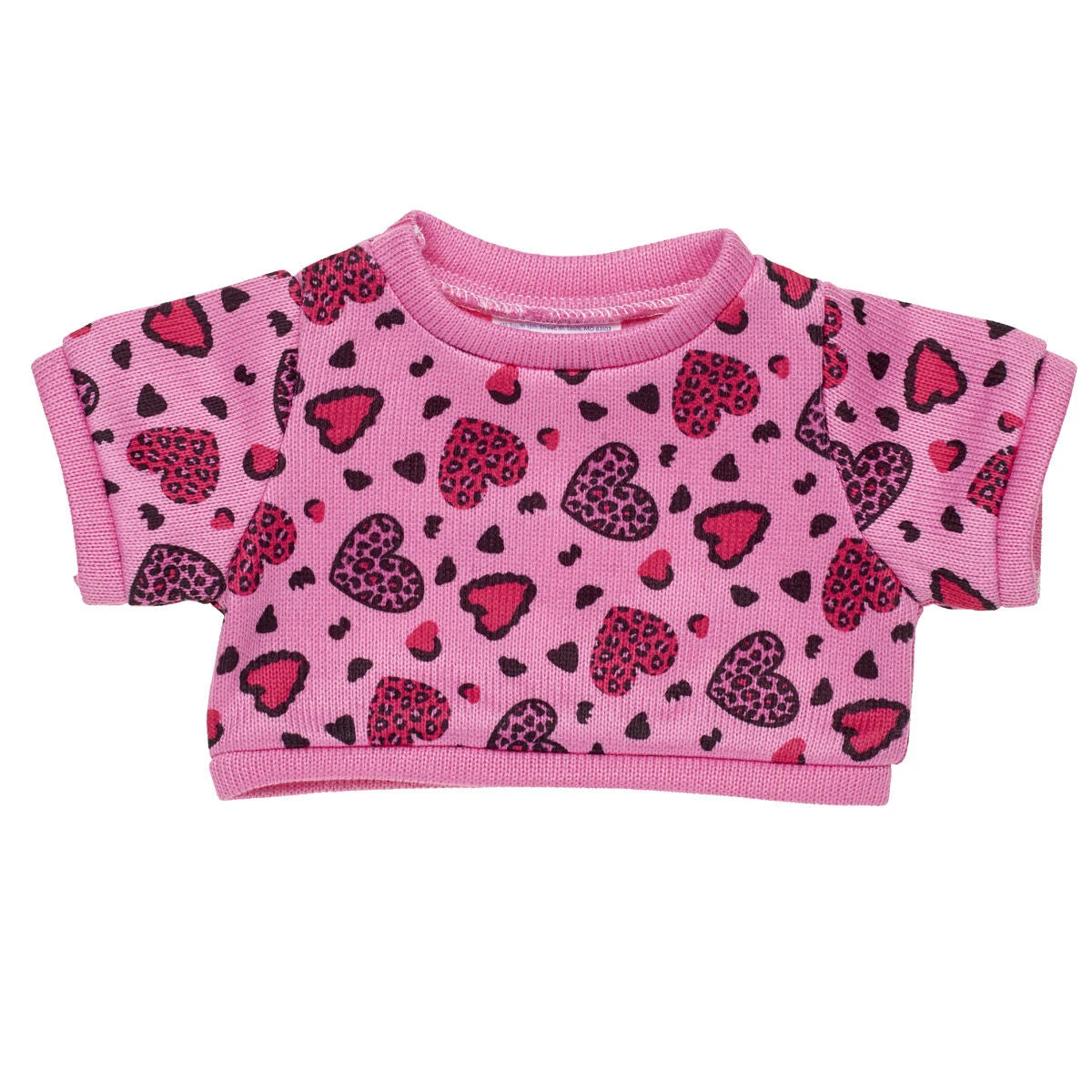Leopard Print Heart Sweater | Build-A-Bear - US 8415