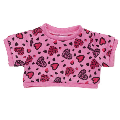 Leopard Print Heart Sweater | Build-A-Bear - US 8415