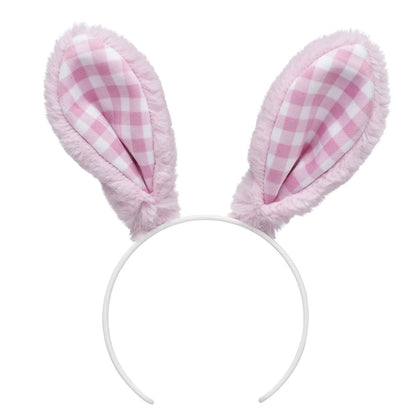Pink Gingham Bunny Ears Headband | Build-A-Bear - US 7899